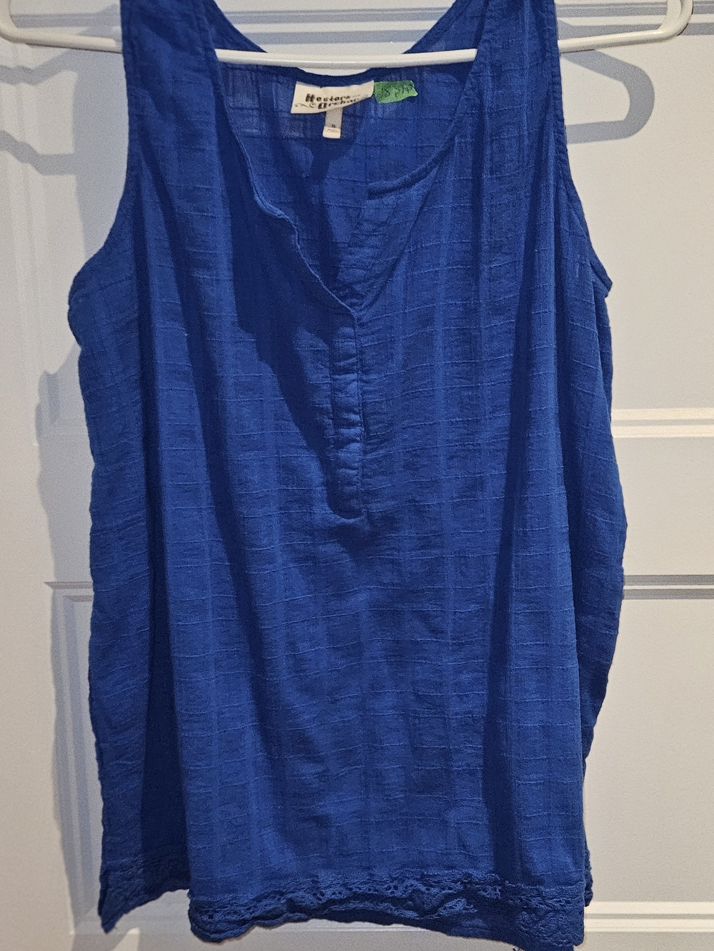 Womens Sleeveless Henley Tank Top - Royal Blue